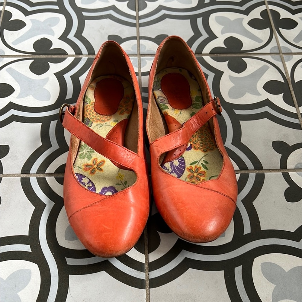 Born Vibrant Orange Mary Jane Shoes